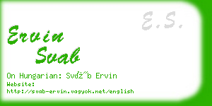 ervin svab business card